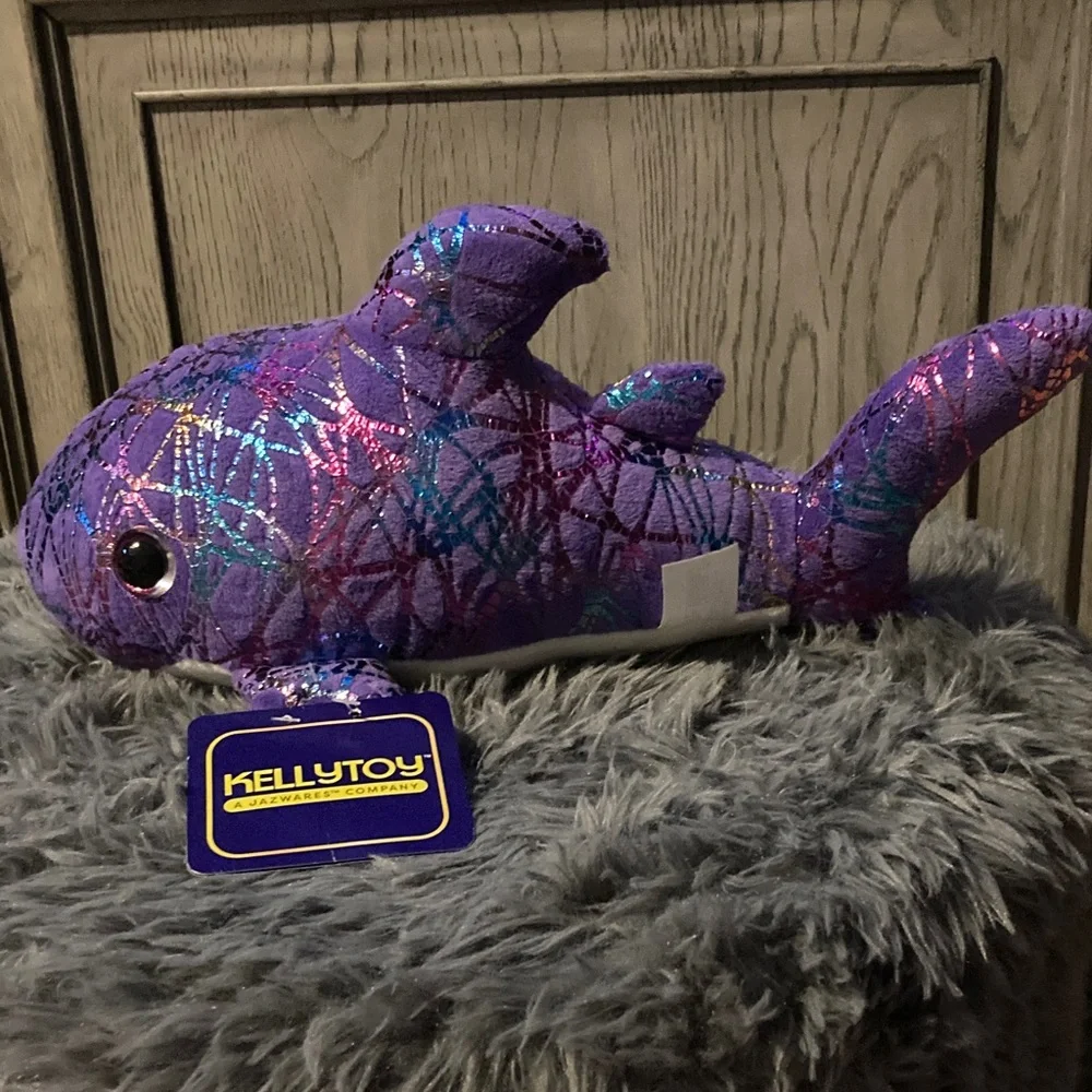 Kellytoy Sparkling Purple Fish Plush